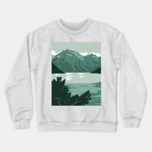 Lake Clark National Park and Preserve in Anchorage Alaska United States WPA Poster Art Color Crewneck Sweatshirt